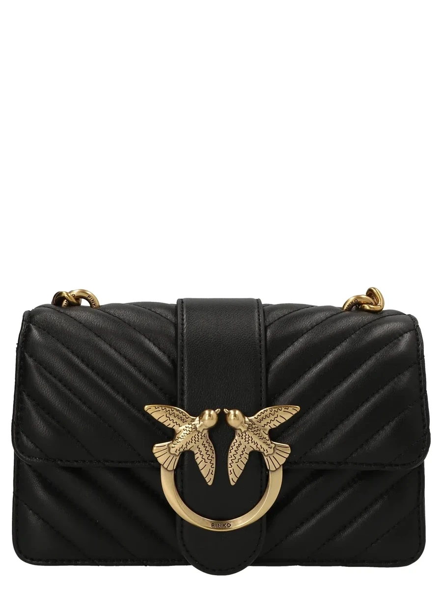 Стеганая мини-сумка через плечо Pinko Love Icon