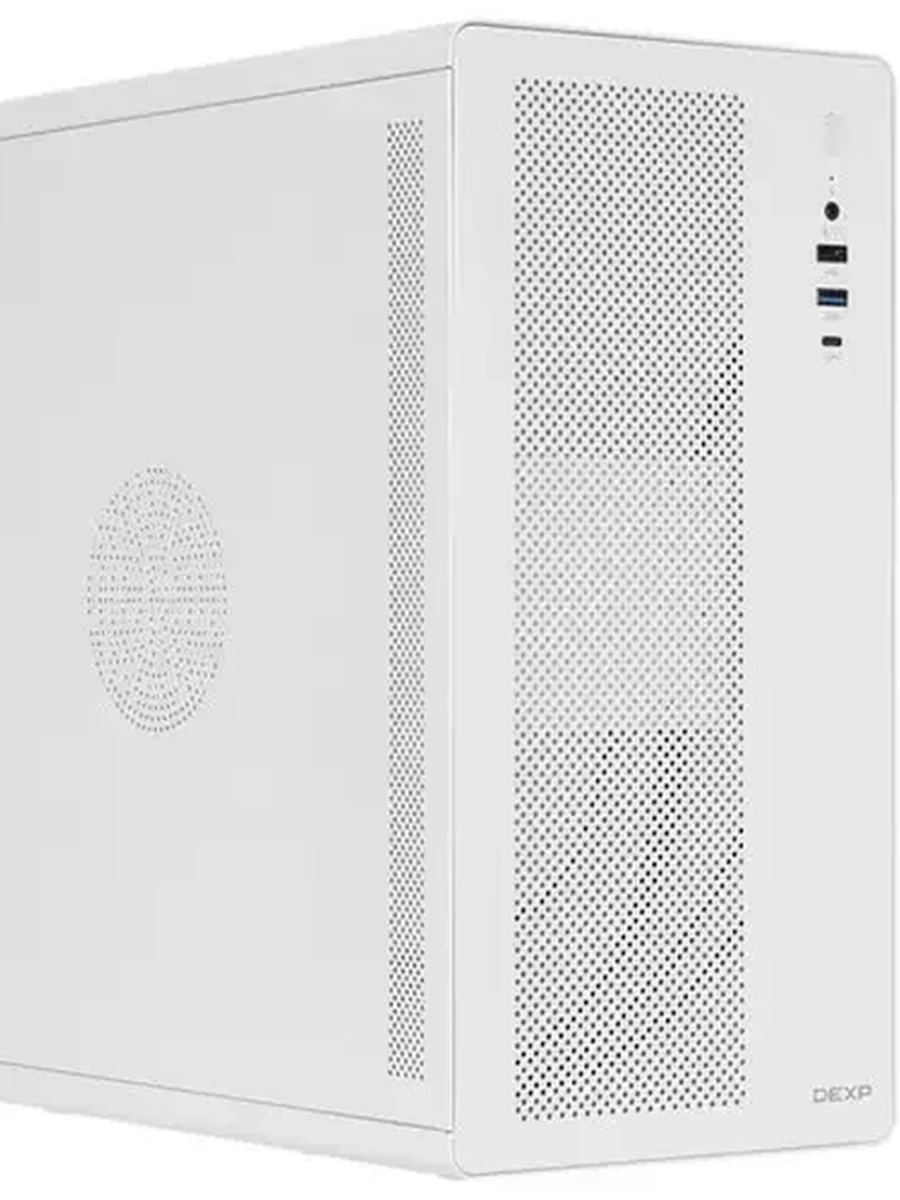 Корпус Minitower DEXP DCV-280W White, 0.7mm, USB2, USB3.0, USB Type-C, без БП