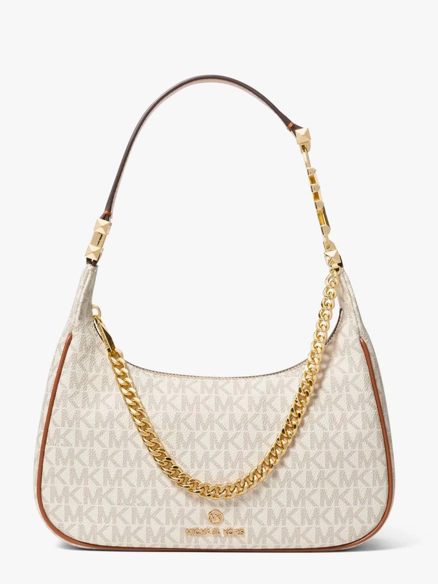 Большая женская сумка через плечо Michael Kors Cora - белая