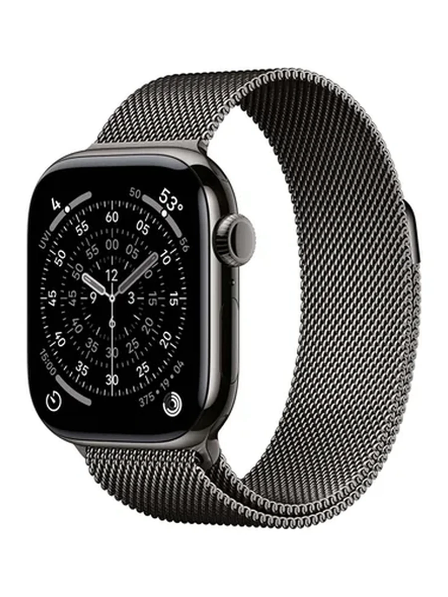 Apple Watch Series 11 GPS + Cellular, 46mm Slate Titanium Case with Slate Milanese Loop – S/M