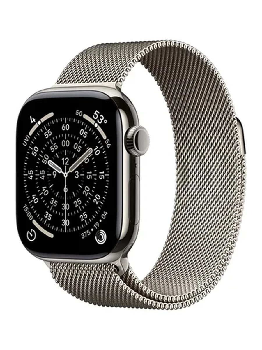 Apple Watch Series 11 GPS + Cellular, 42mm Natural Titanium Case with Natural Milanese Loop