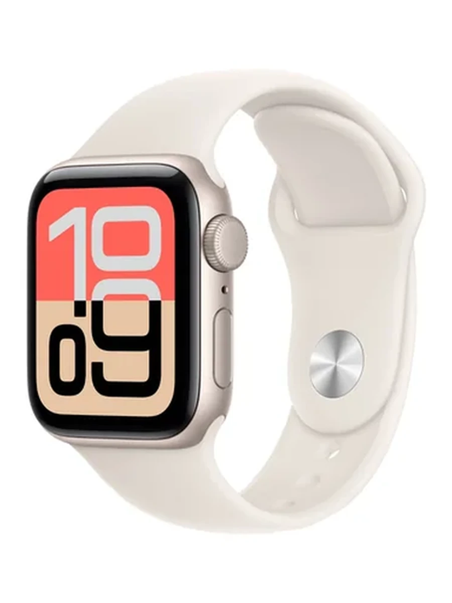 Apple Watch SE 3 GPS, 44mm Starlight Aluminum Case with Starlight Sport Band – M/L