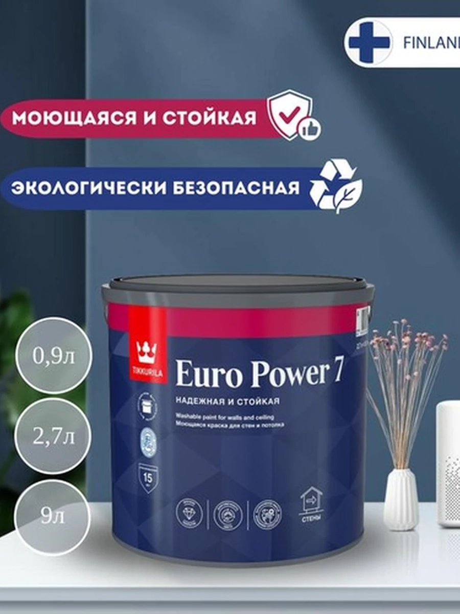 TIKKURILA EURO POWER 7 Водоразбавляемая краска для стен и потолков