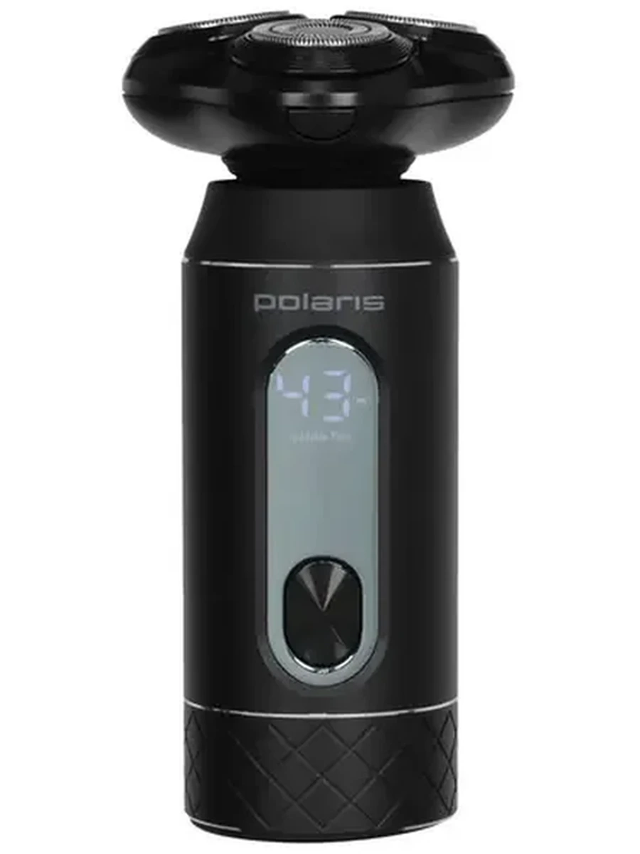 Электробритва Polaris PMR 0724RC Ultimate shave 5D PRO base черный [бритье: влажное/сухое, головок - 3, роторная, триммер, питание - от аккумулятора,
