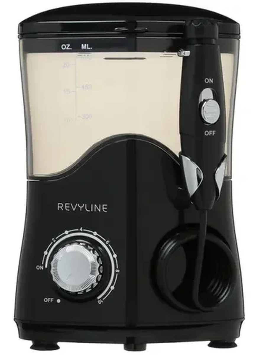 Ирригатор стационарный Revyline RL100 черный [насадок-7, режимов-10, пульсаций-1700, 600 мл, питание от сети]