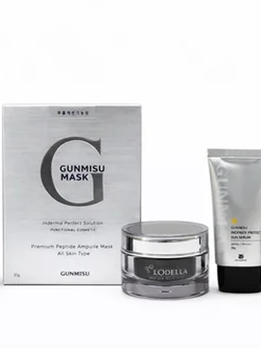 GUNMISU G Mask | GUNMISU Inderma Protect Sun Serum | Lodella Tone Up Moisture BB Cream SPF 50+/PA++++ | Lodella Deep Skin Transfer Cream | Lodella Deep Skin Transfer Essence Booster