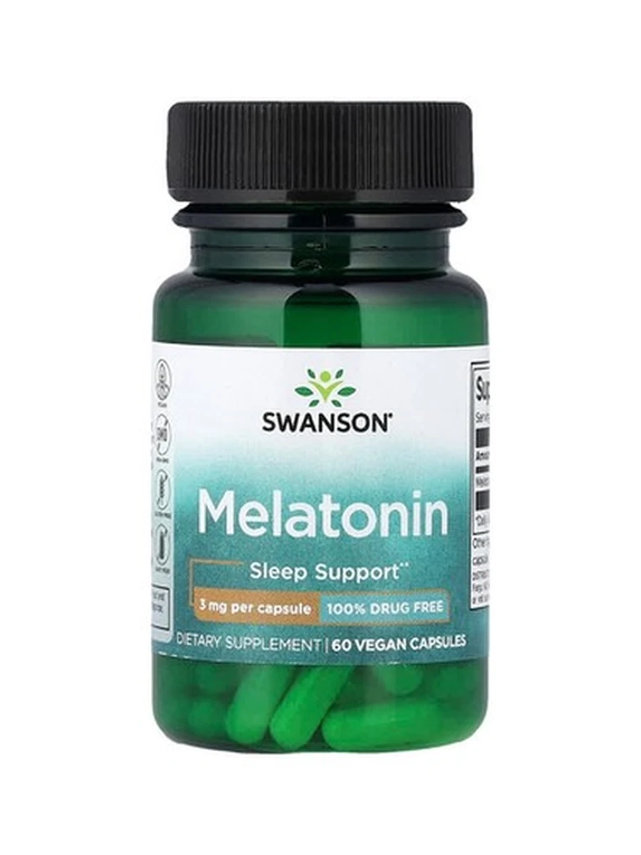 Мелатонин SWANSON Melatonin 3 мг 60 капсул
