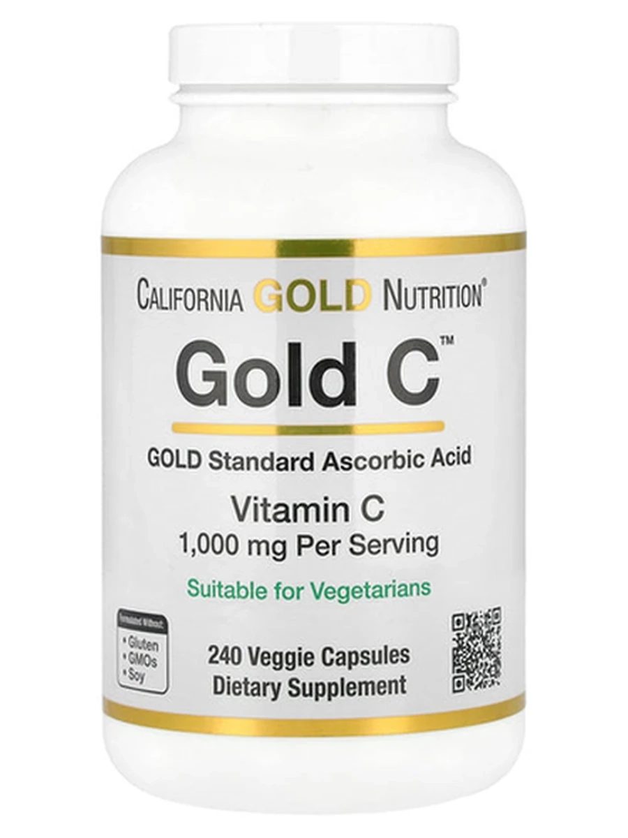 CALIFORNIA GOLD NUTRITION Витамин С Gold C 1000 мг, 240 капсул