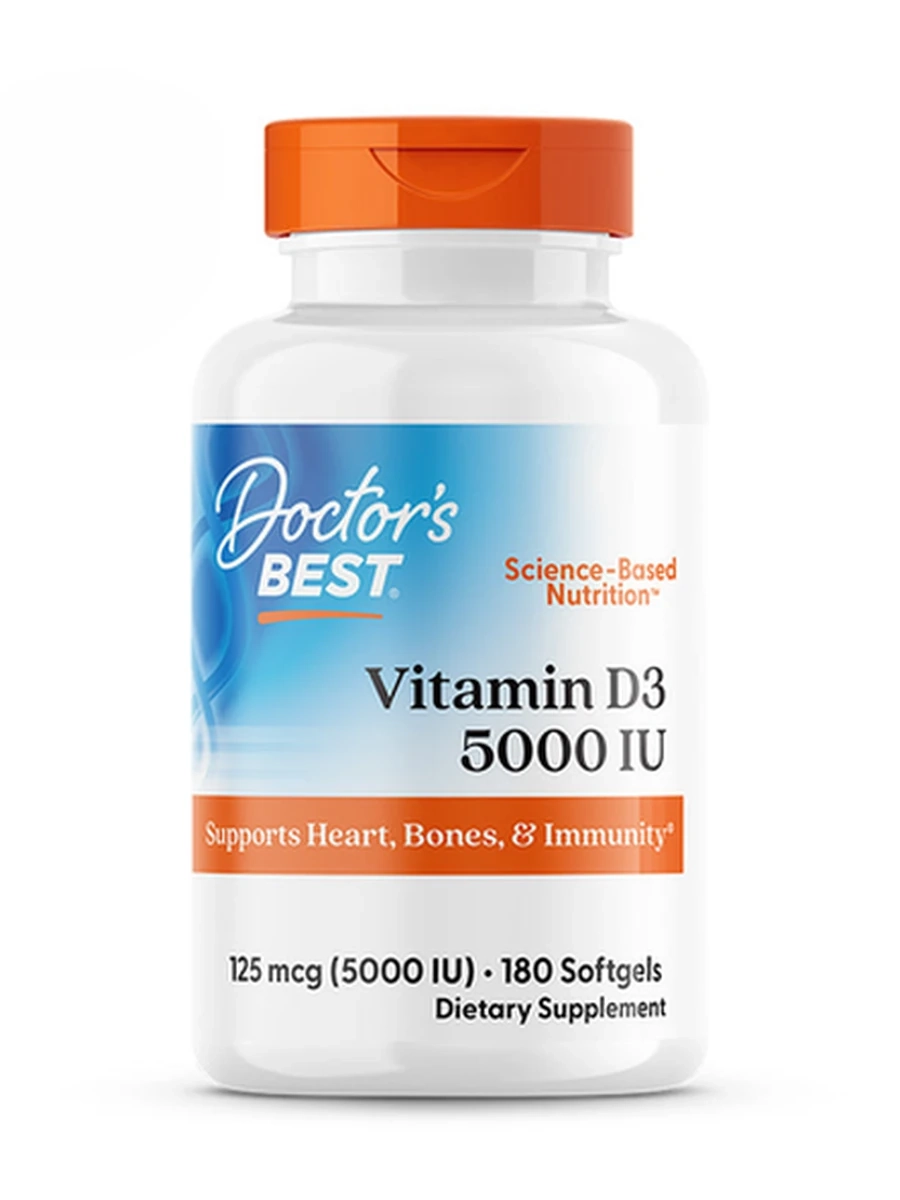DOCTOR'S BEST Витамин Д3 5000 МЕ, 180 капсул