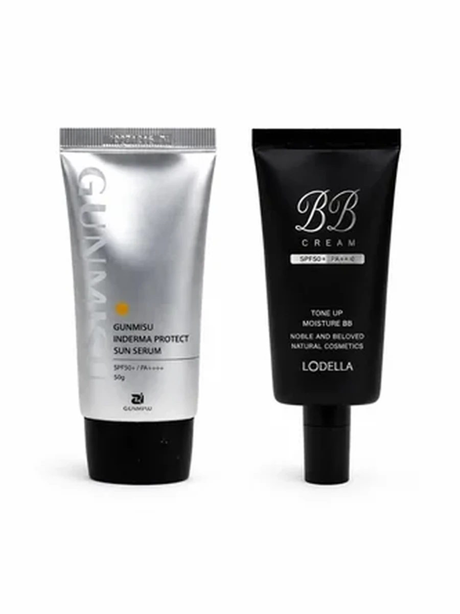 Сыворотка GUNMISU INDERMA PROTECT SUN SERUM/Lodella - Tone Up Moisture BB Cream с SPF 50+/PA++++