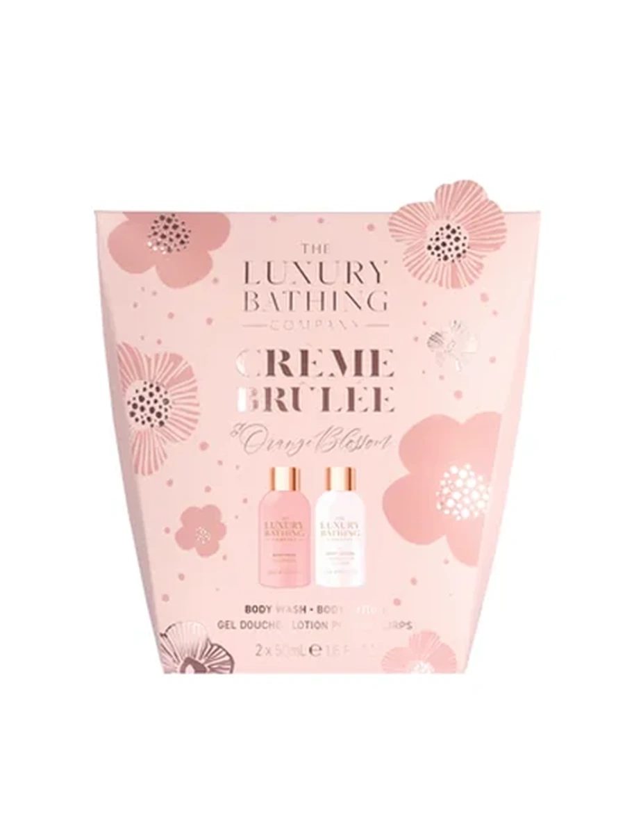 Luxury bathing crème brûlée orange blossom mini duo set 50 ml body wash,50 ml body lotion