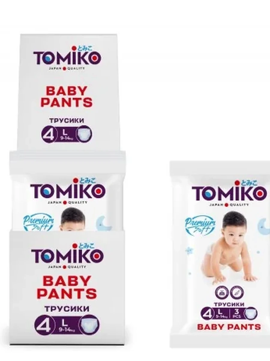 TomiKo Подгузники-трусики Premium Soft L (9-14 кг) 3шт