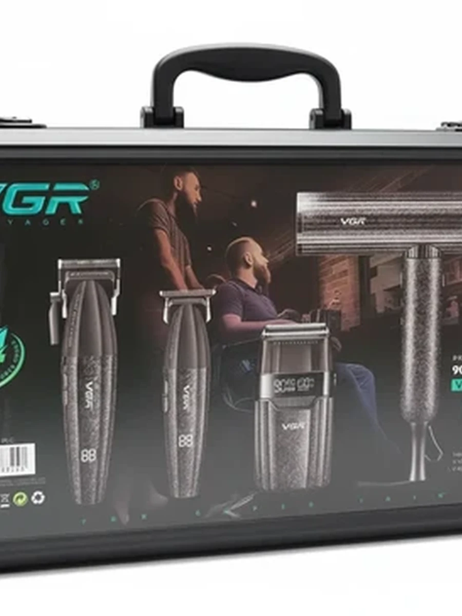 Профессиональный набор для стрижки VGR V-640 S4 машинка триммер и фен