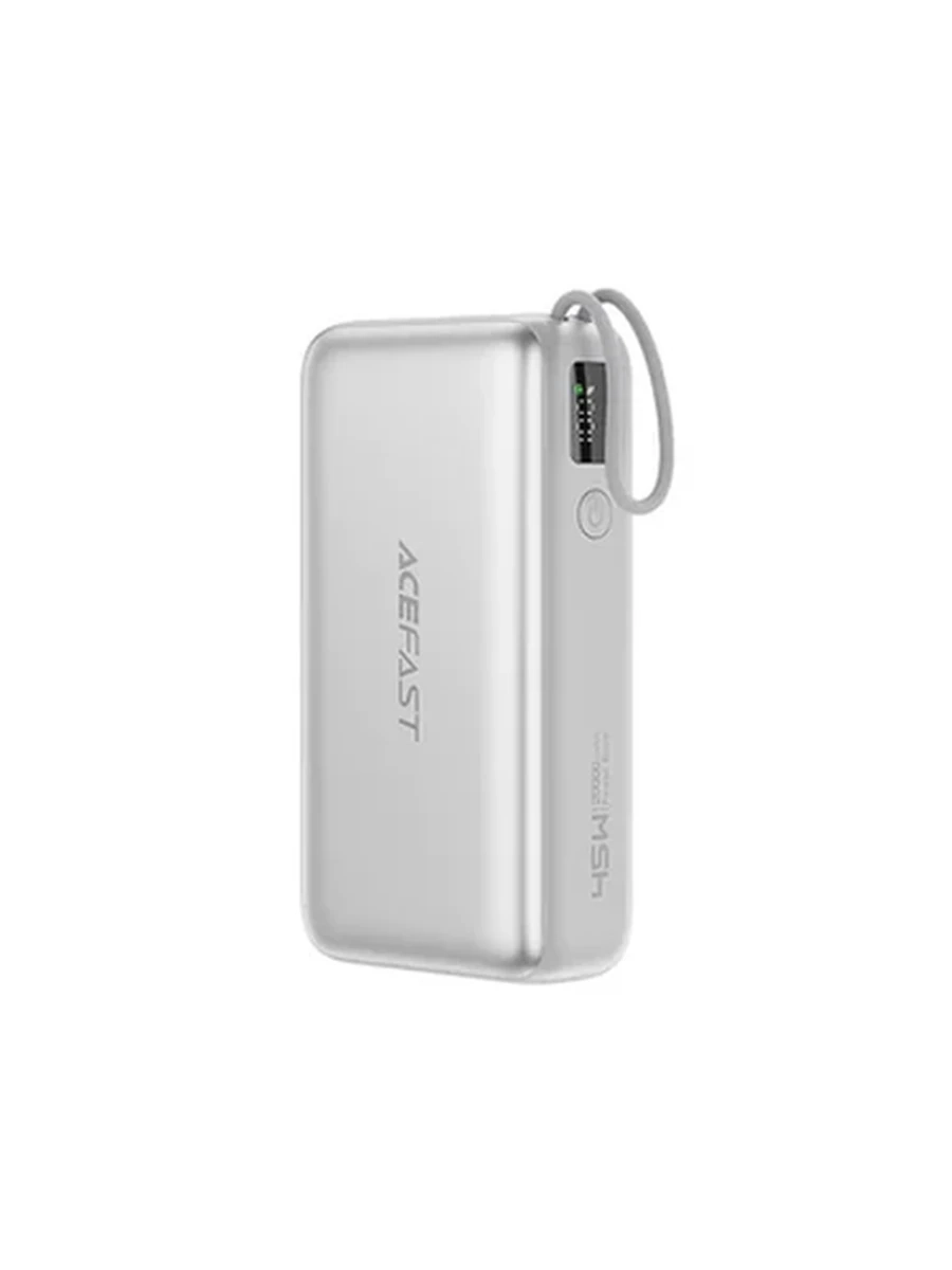 Power Bank ACEFAST M32 PD35W fast charging power bank with telescopic cable 10000mAh,silveCCC Silver