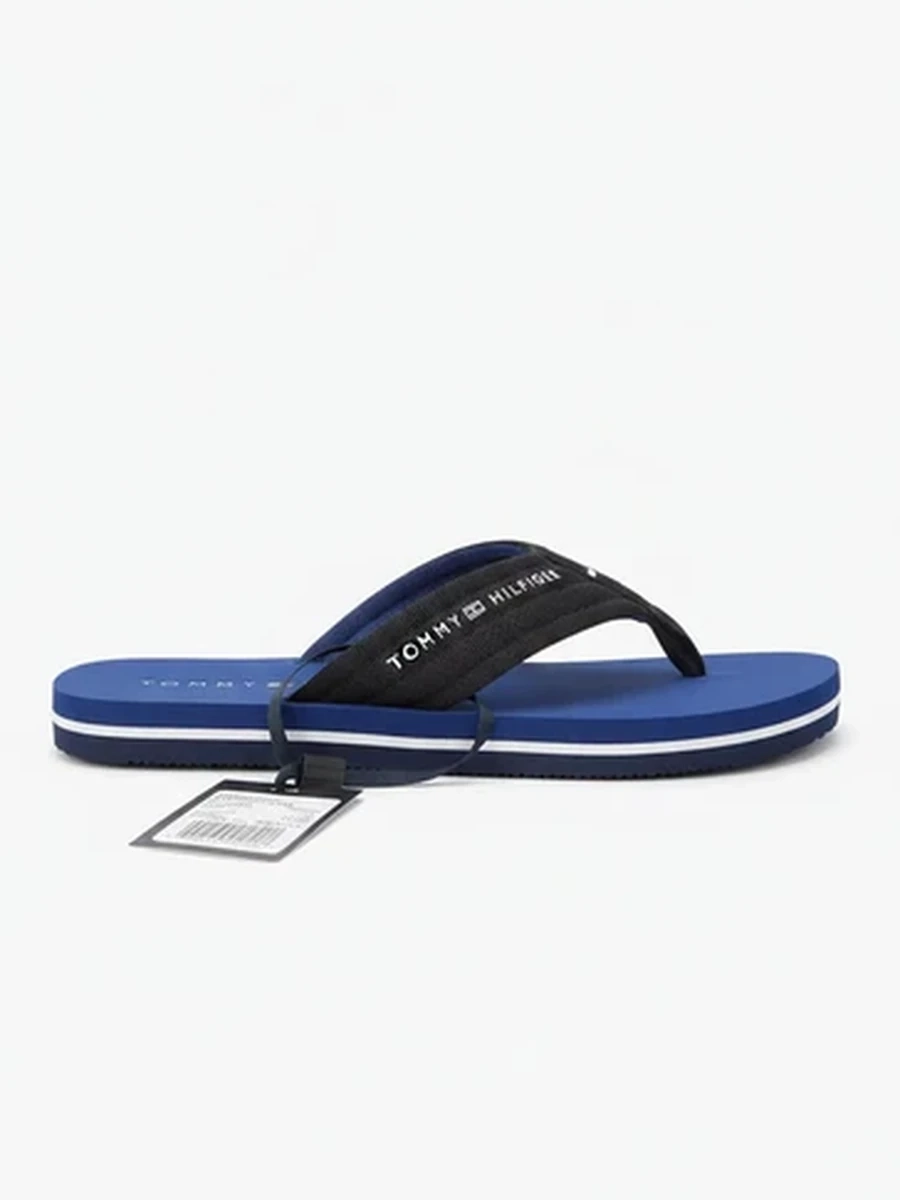 Мужские пляжные вьетнамки Tommy Hilfiger синие летние шлепанцы для отдыха