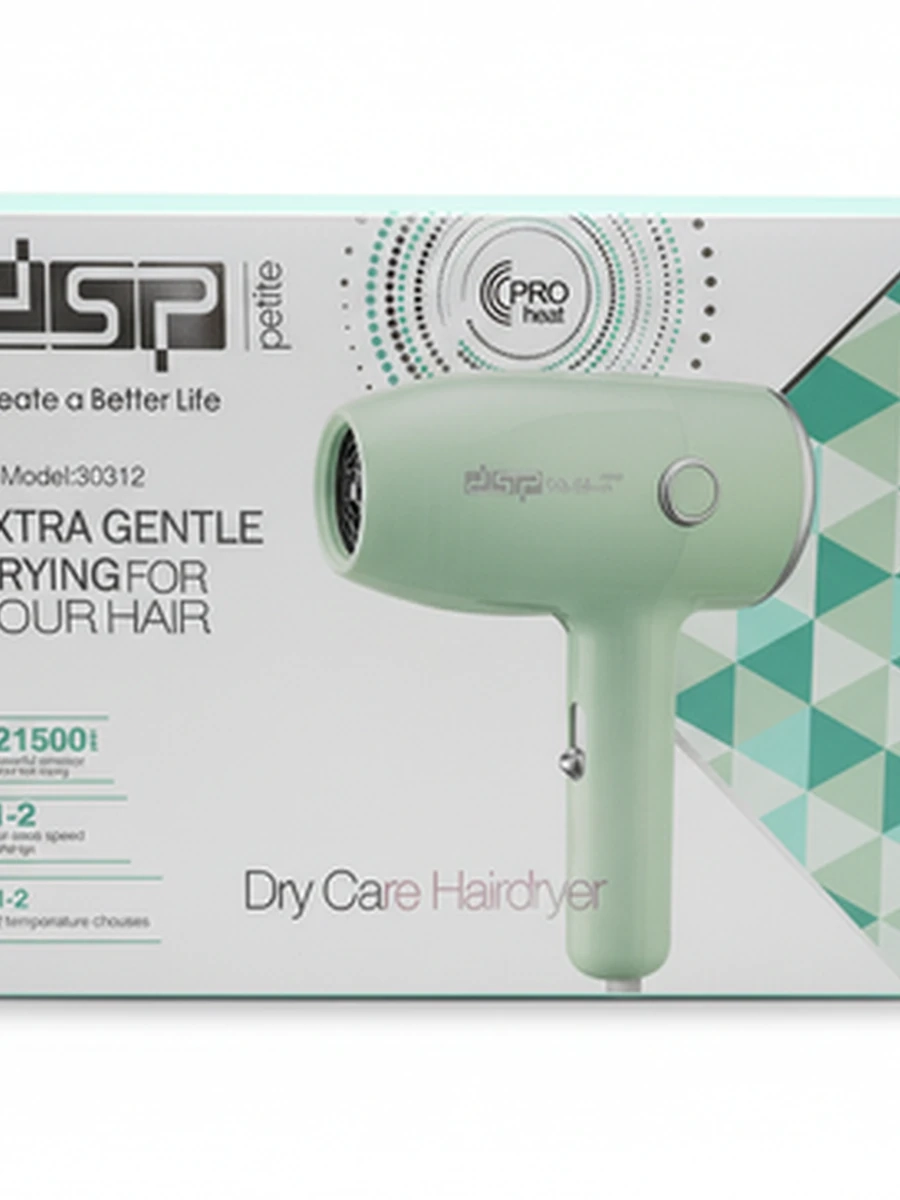 Компактный фен для волос DSP 30312 для быстрой сушки и укладки