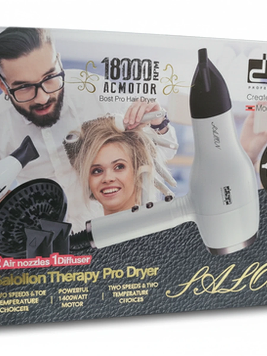 Профессиональный фен для волос DSP 37002 с ионизацией и насадками
