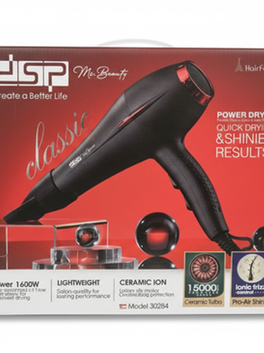Профессиональный фен для волос DSP 30284 1600 Вт с функцией ионизации