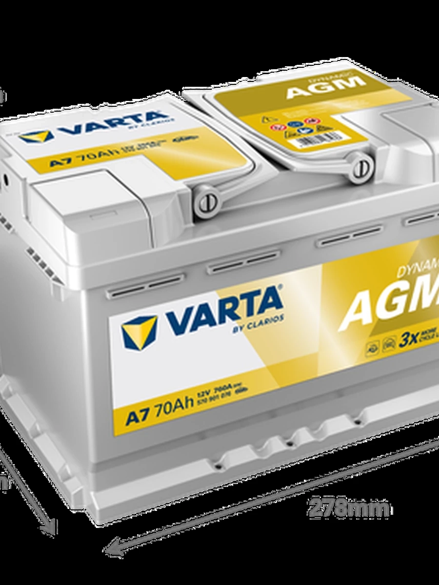 АКБ 70 Ah Varta AGM (низкий) E39