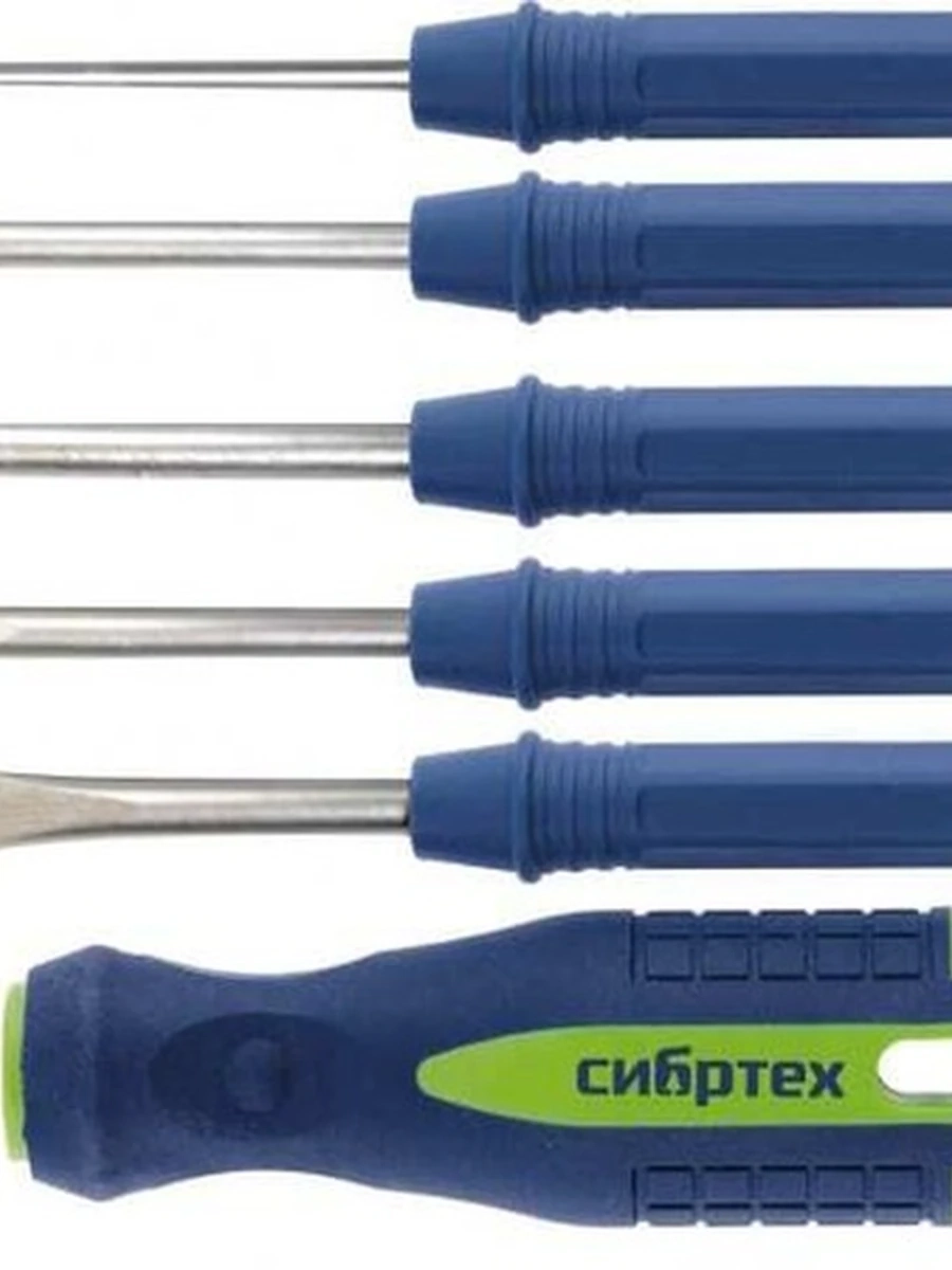 ОТВЕРТКА СИБРТЕХ СО СМЕННЫМИ НАСАДКАМИ 5ПРЕДМЕТОВ 13384