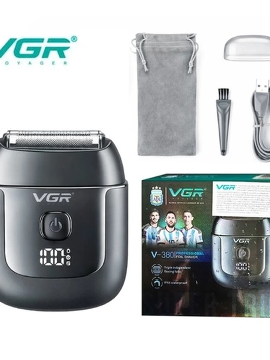 Профессиональная электробритва-шейвер VGR V-380 для мужчин с LED-дисплеем