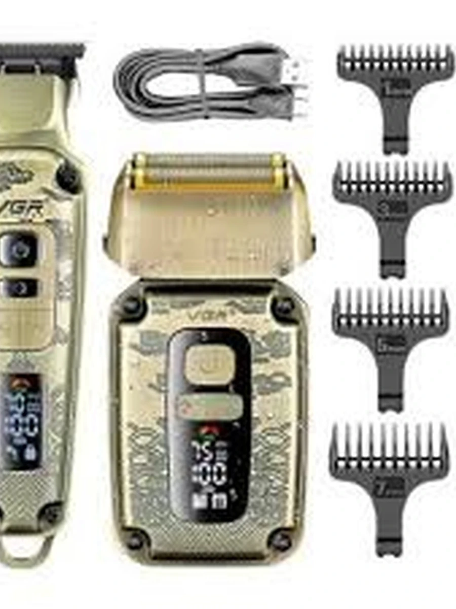Профессиональный набор машинка для стрижки, триммер и электробритва VGR V-641
