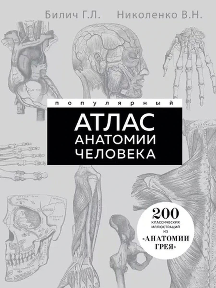 Популярный атлас анатомии человека. Анатомия Грея (200 иллюстраций) /Эксмо/