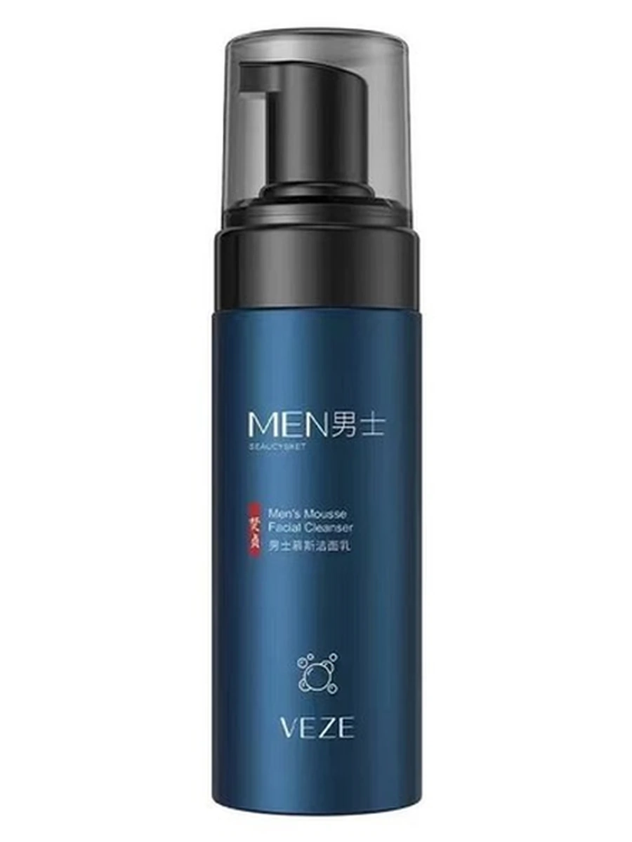 VEZE Men’s Mousse Facial Cleanser Глубокое очищение и энергия в каждом нажатии