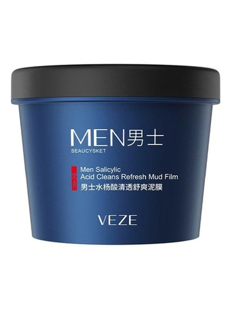 VEZE Men Salicylic Acid Cleans Refresh Mud Film Глубокое очищение и обновление кожи с салициловой кислотой