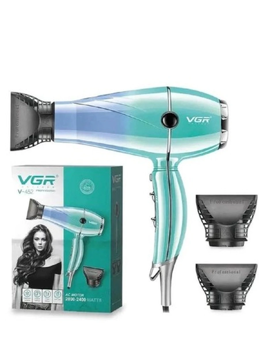 Профессиональный фен для волос VGR V-452 для быстрой сушки и укладки