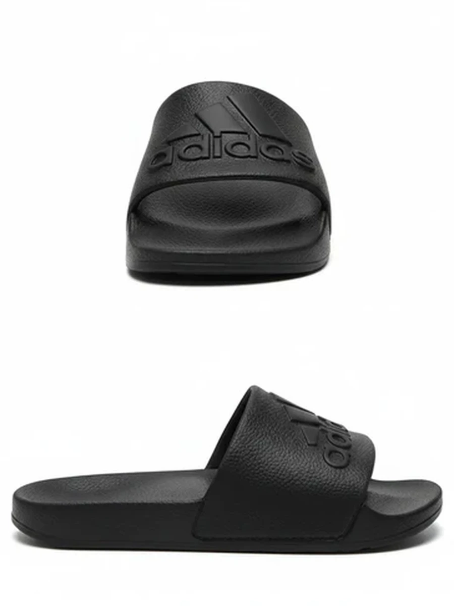 Шлепанцы Adidas универсальные черные для бассейна, пляжа и повседневной носки