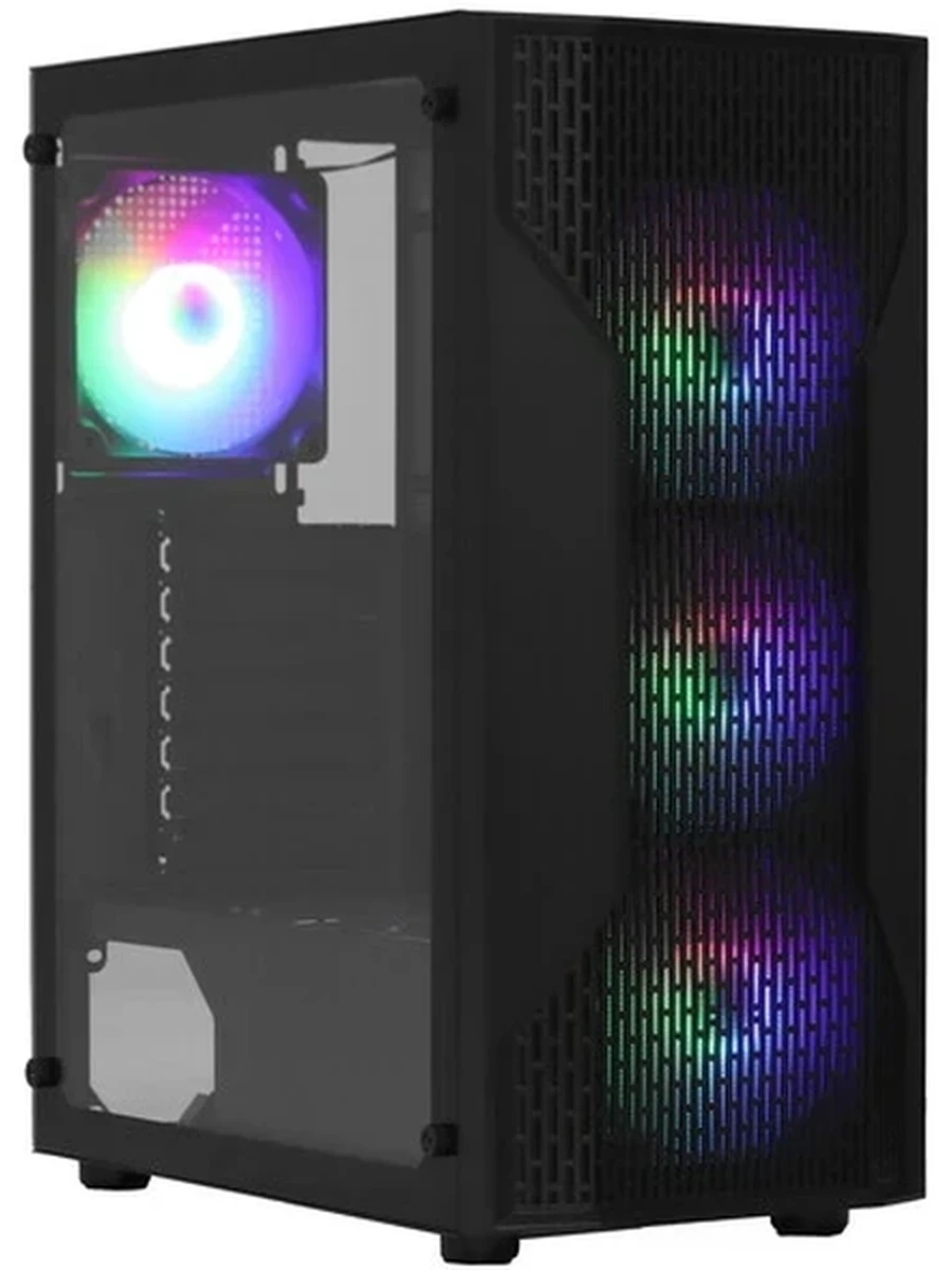 Корпус Cougar Mid Tower MX110 RGB Black, USB 3.0x2, TG, 4xARGB fan, no PSU