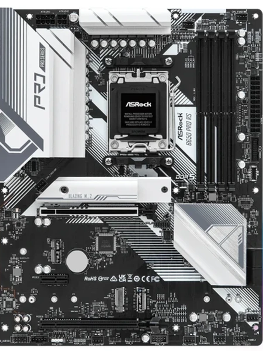 Плата ASRock AM5 B650 B650 Pro RS 4xDDR5 2xPCI-Ex16 DP/HDMI SATA3 3xM2 USB3.2 Gen2 Type-C ATX