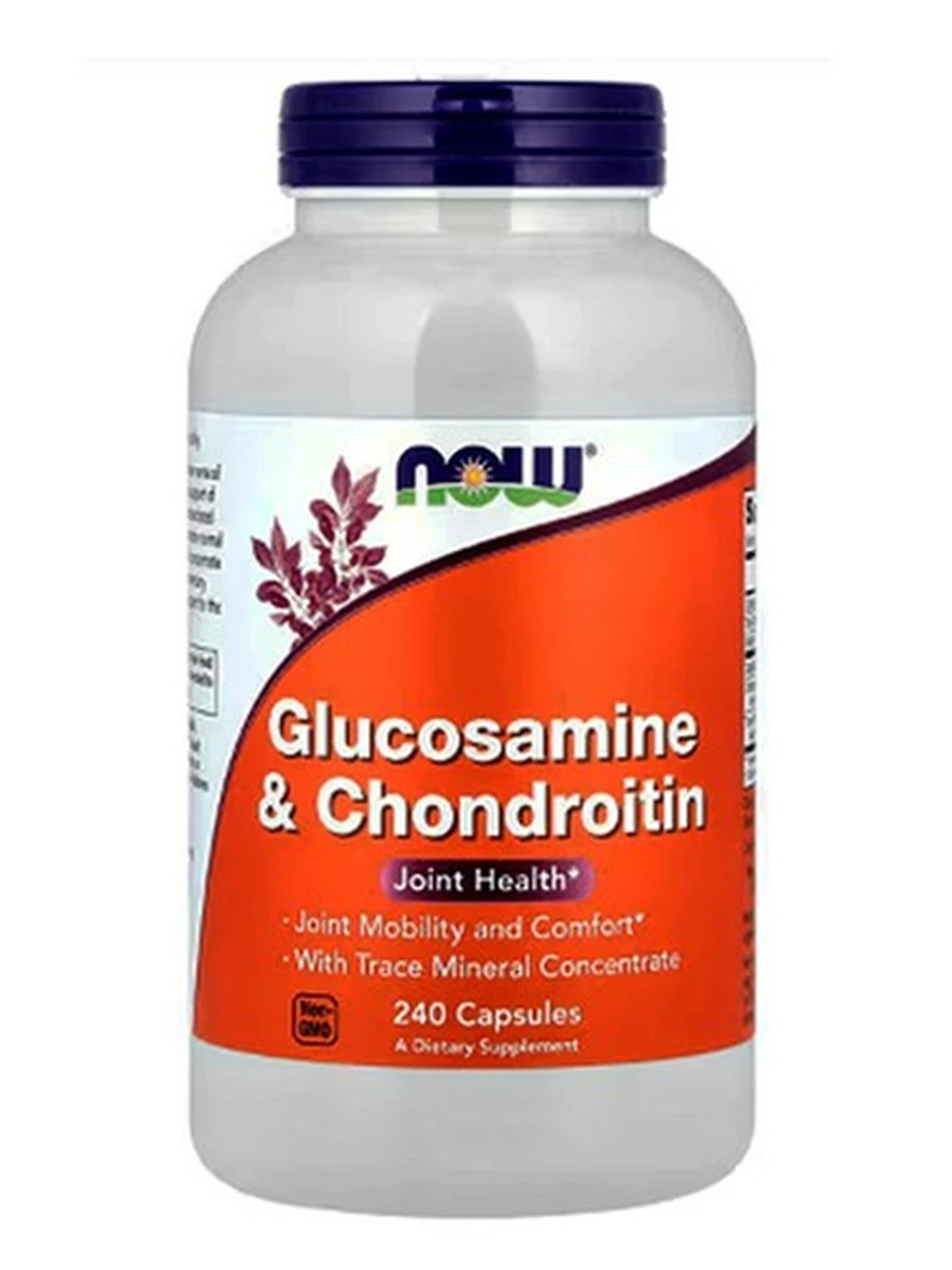 Глюкозамин, Хондроитин. Glucosamine&Chondroitin, Now, 240капсул, веган