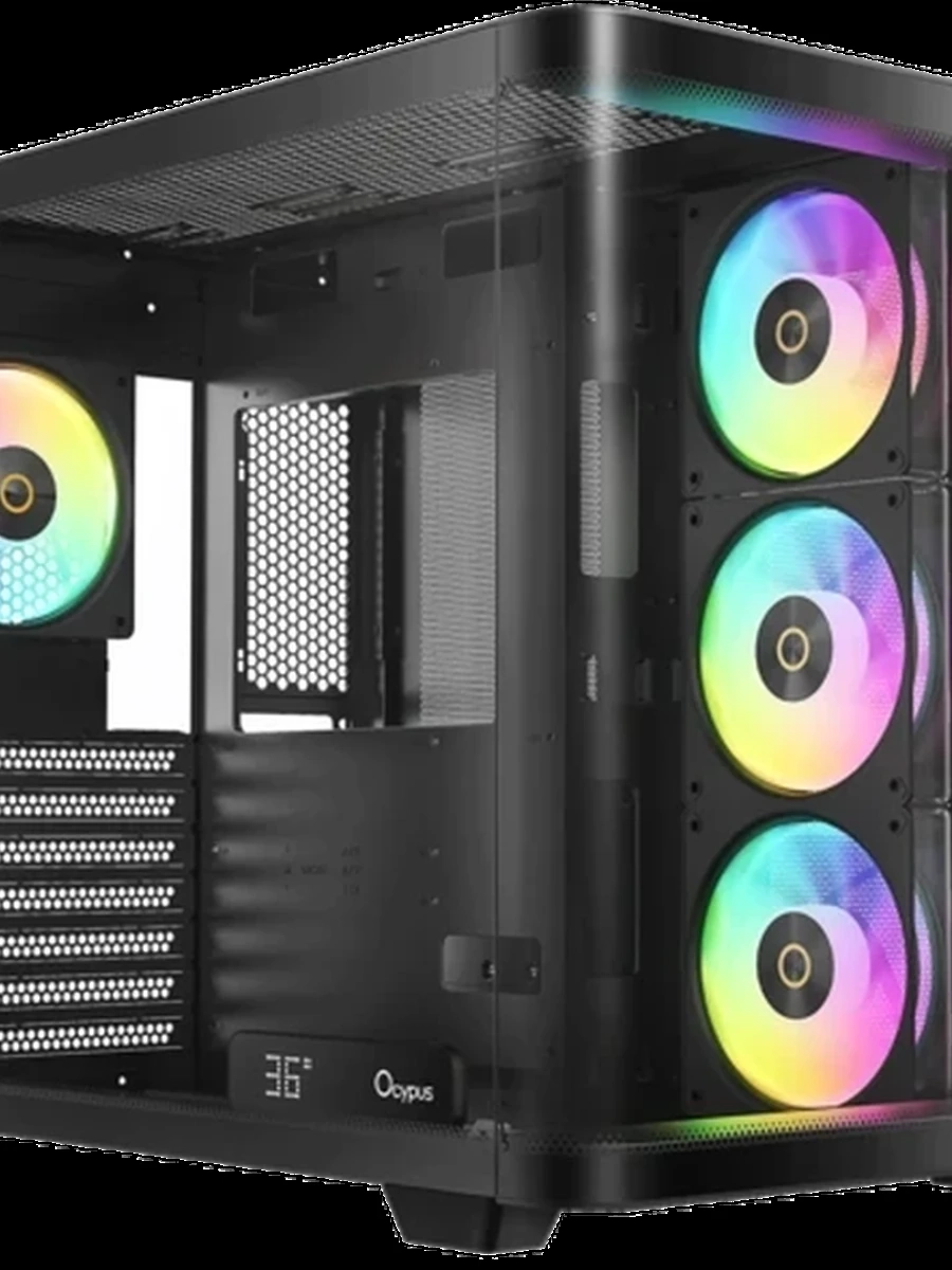 Корпус Ocypus Iota C70 BK Curve ARGB Digital, Mid-tower, Black, TG, 2xUSB 3.0, Type-C, 4x120 ARGB fan, без БП