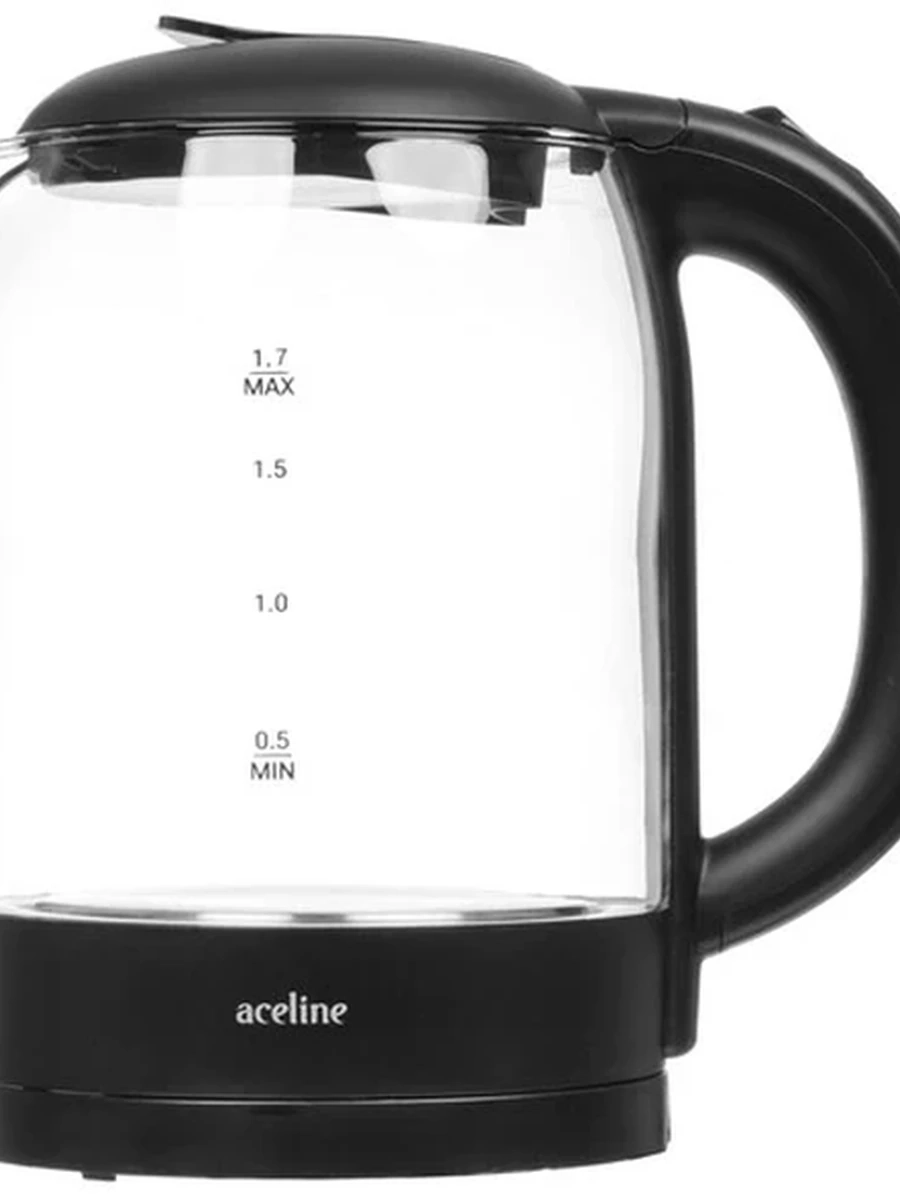 Электрочайник Aceline EK-P2000W [Стекло, 1.7 л] Черный