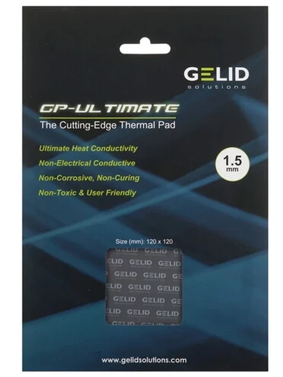 Термопрокладка GELID GELID GP-Ultimate Thermal Pad, размер 120x120 мм, толщина 1.5 мм, 15 Вт/(м·K)