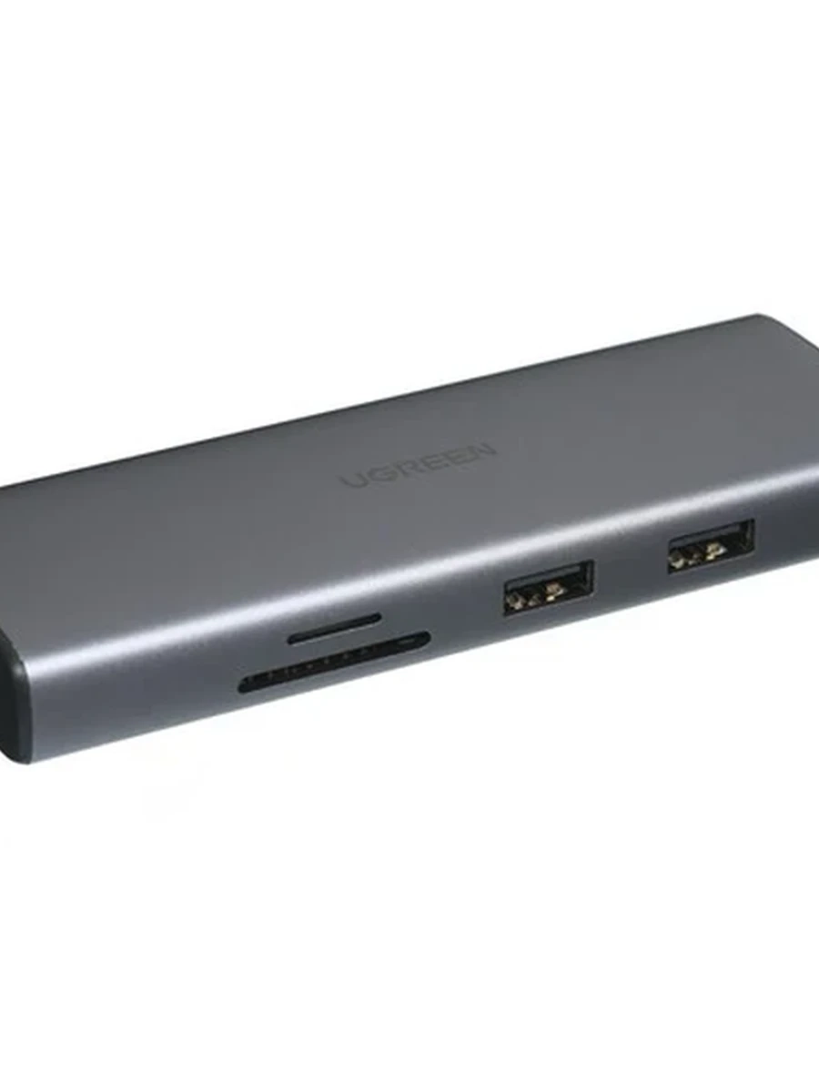 Док-станция UGREEN CM490 (90119) Converter USB-C to 2хUSB 3.0+1хUSB 2.0+2хHDMI+RJ45(1000M)+SD+TF+PD 4K60Hz. Цвет: серый