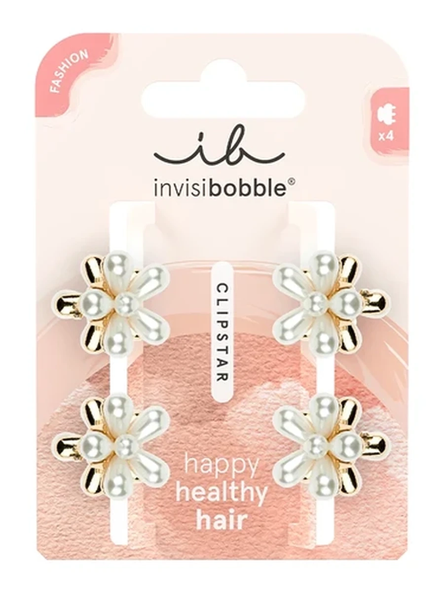 Invisibobble мини крабики 4 шт Clipstar Pearly Flower