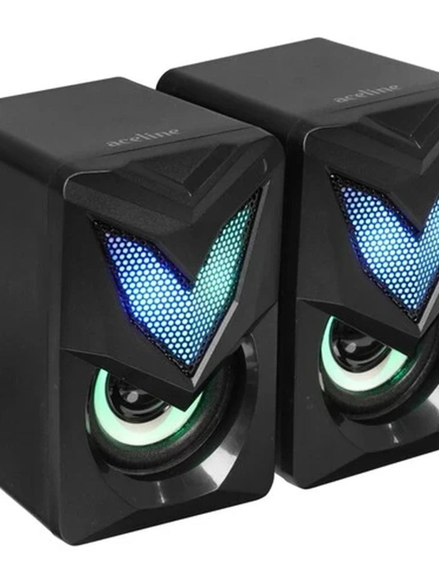 Колонки 2.0 Aceline ASP120 [2х3Вт, пластик,RGB, питание USB]