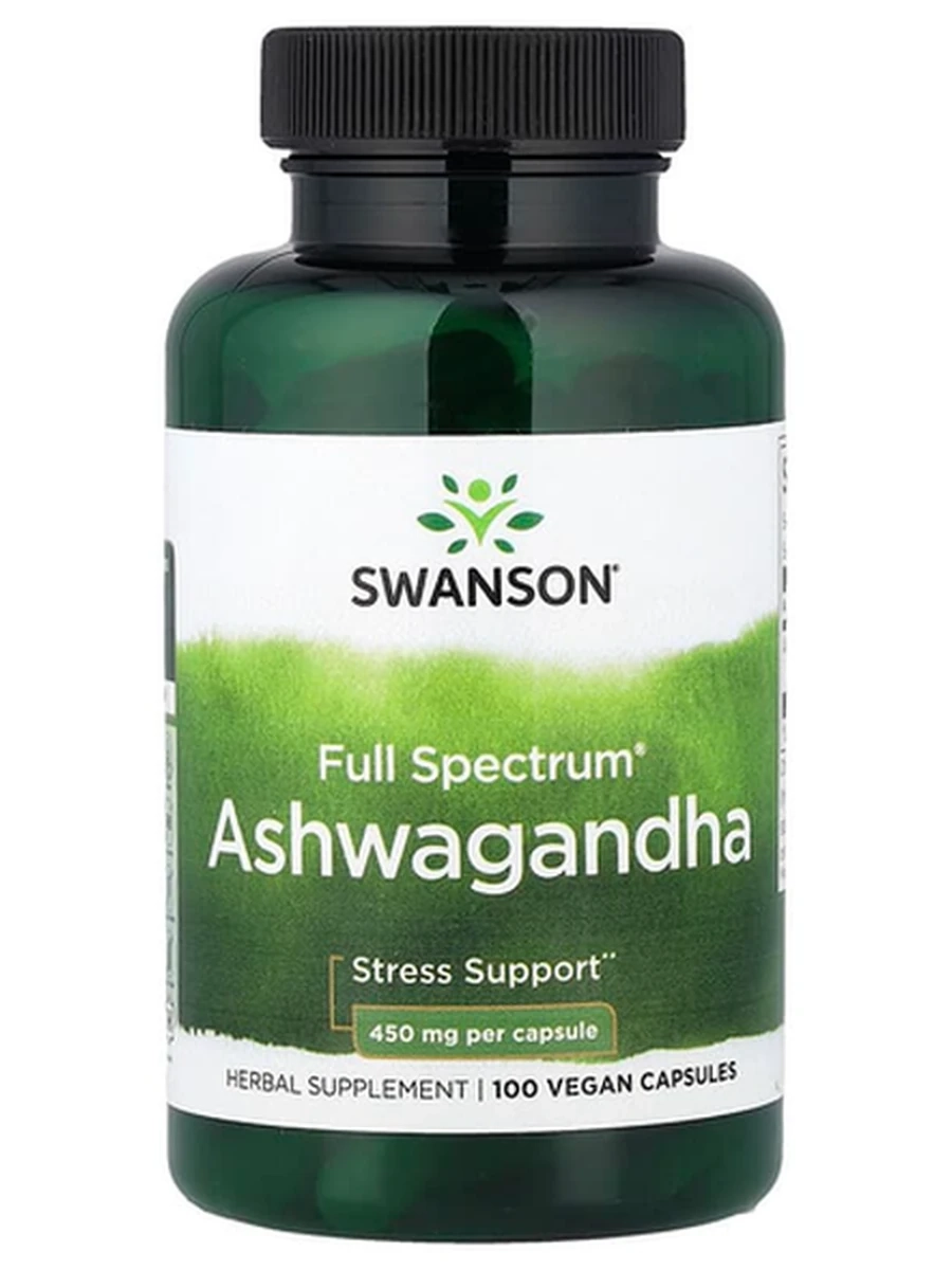 SWANSON Ашваганда Full Spectrum Ashwagandha, 100 капсул