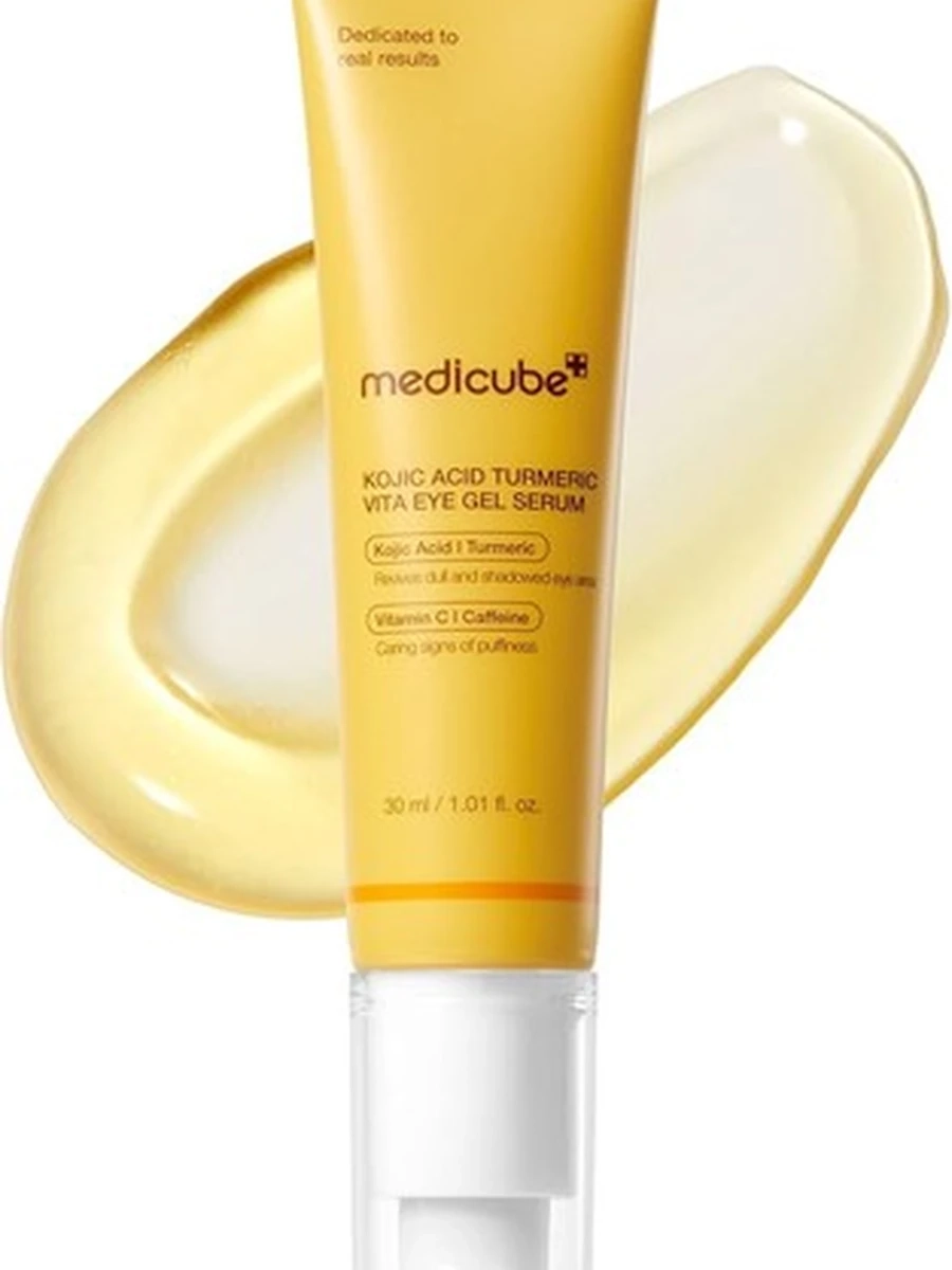 Осветляющая гелевая сыворотка для кожи вокруг глаз Medicube Kojic Acid Turmeric Vita Eye Gel Serum