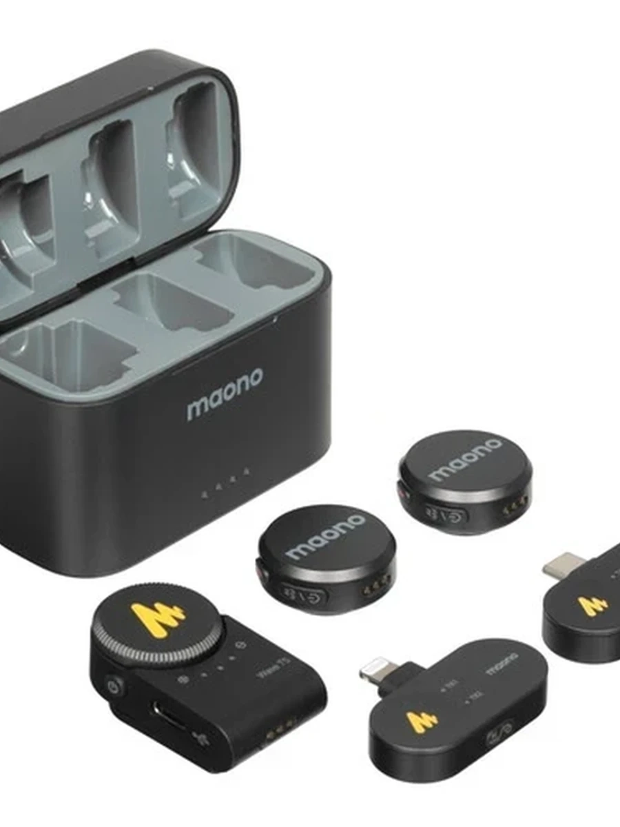 Радиосистема Maono WM650 COMBO[Петличный/Радиосистема/Конденсаторный/3.5mm,Type-C,lightning/Кейс] Черный