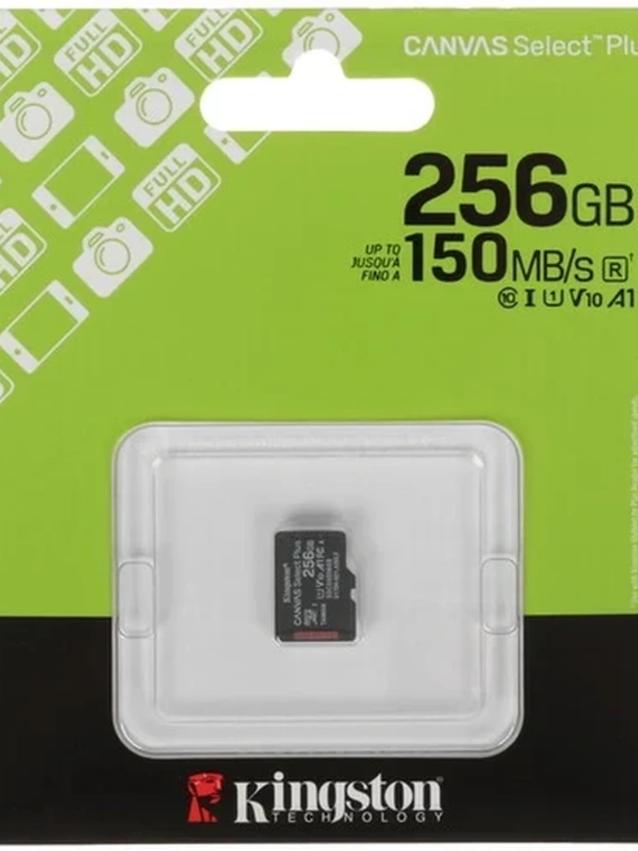 Карта памяти Kingston Canvas Select Plus [microSDXC, A1, 256GB, 150Mb/c]
