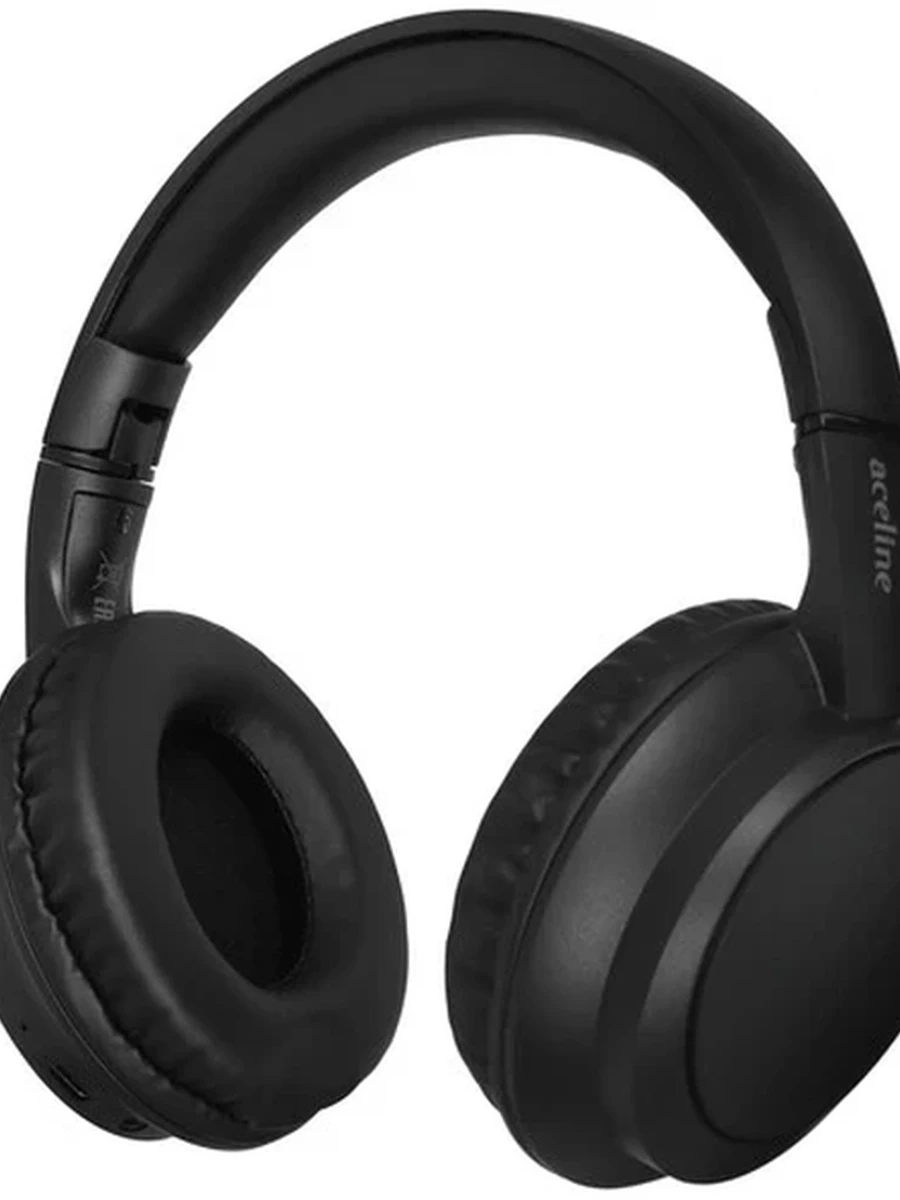 Наушники беспроводные Aceline AH-820W [охватывающие, закрытые, 20-20000 Гц, микр., рег. громкости, BT, каб.1.2м, разъем 3.5мм, черный]
