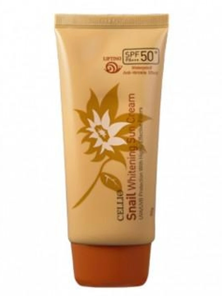 Антипигментационный солнцезащитный крем с улиточной слизью Cellio Snail Whitening Sun Cream SPF50+/PA+++