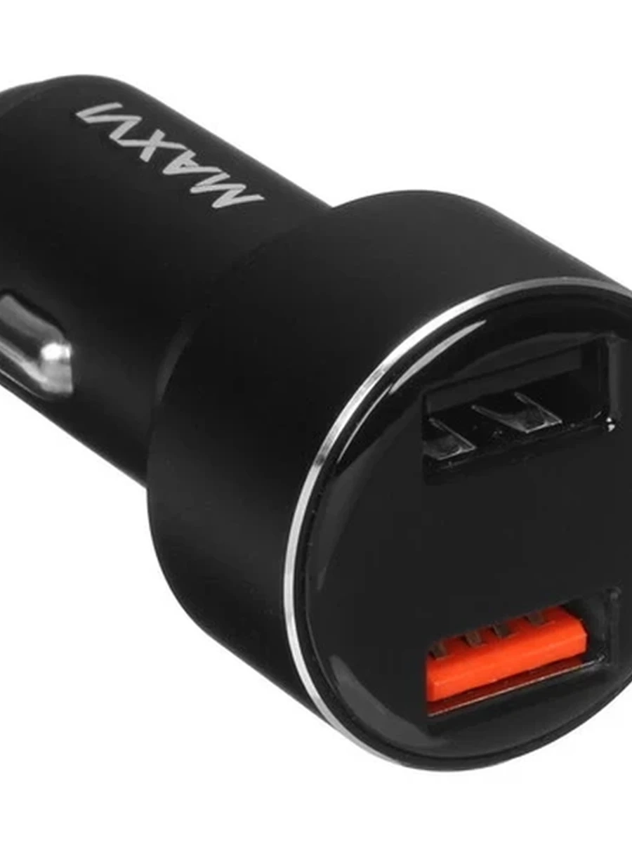 АЗУ Maxvi CCM-M542 LED( 5.4A, 2xUSB, QC3.0, черный)