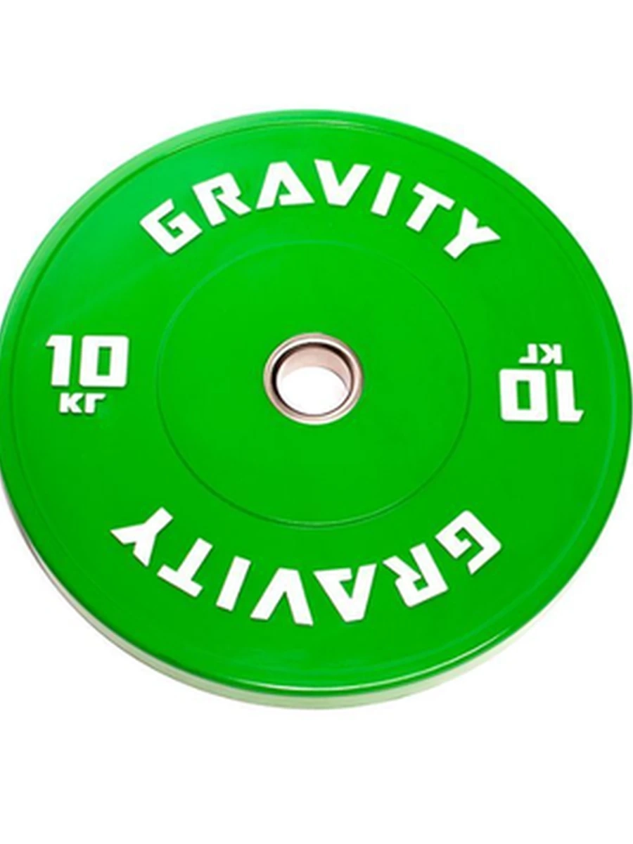 Бамперный каучуковый диск Gravity, белый лого - 10 кг