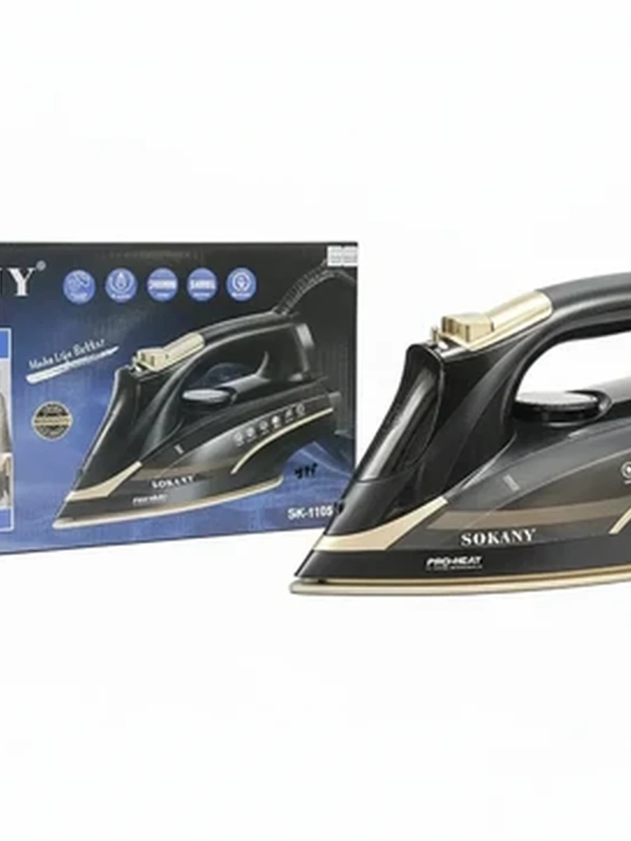Паровой утюг SOKANY SK-11053 мощностью 2600 Вт с керамической подошвой
