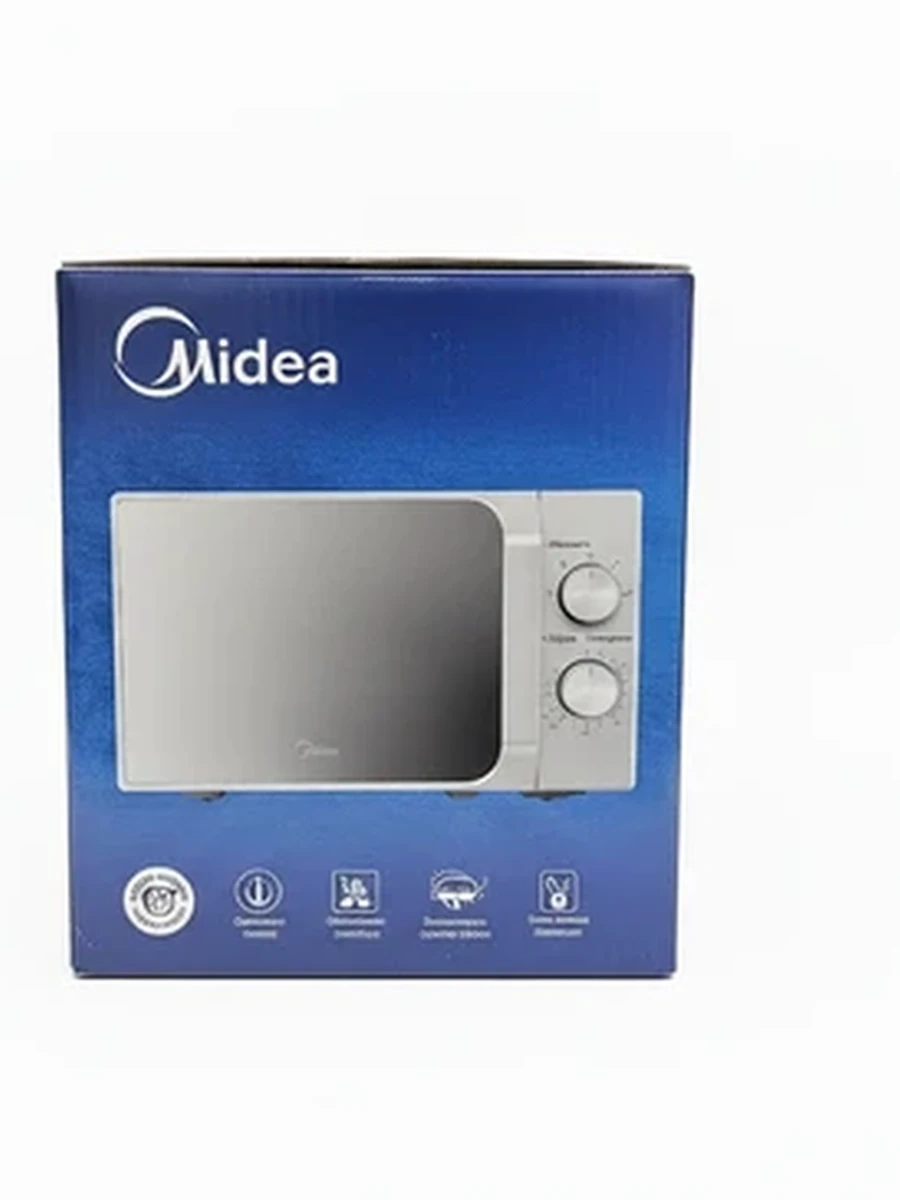 Микроволновая печь Midea MM72-S соло с механическим управлением, серебристая